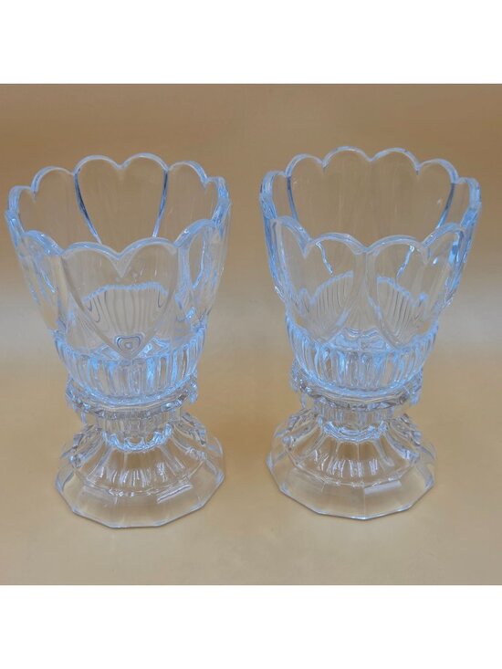 Shannon Crystal Other - Shannon Crystal Godinger Heart Hurricane Candle Holders Set of 2 Lead Crystal
